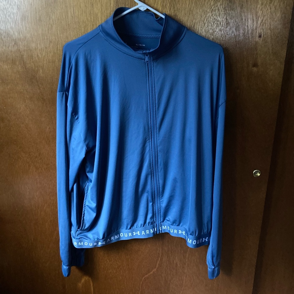 Blue under armor warm up jacket